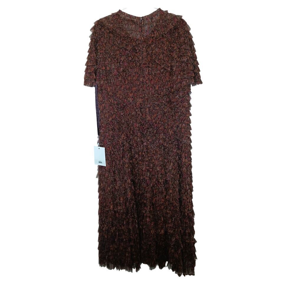 New with Tags Mac Duggal 8042 Brown Multi Tiered Ruffle Chiffon Gown Dress Sz 20 - Picture 5 of 16